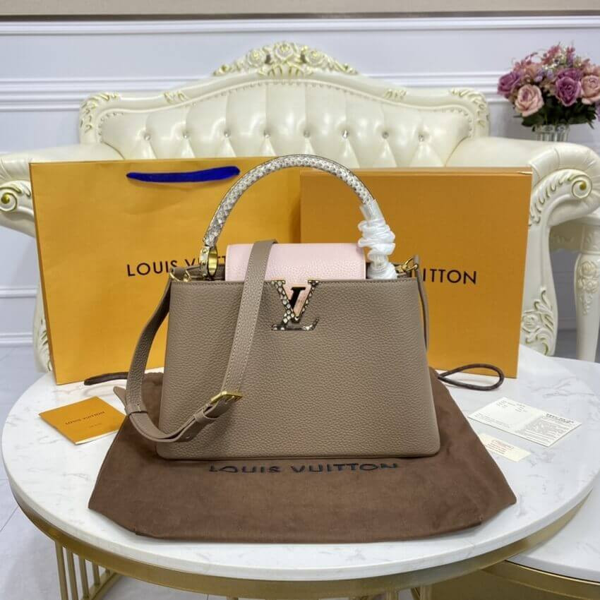 Louis Vuitton Taurillon Leather and Python Capucines MM