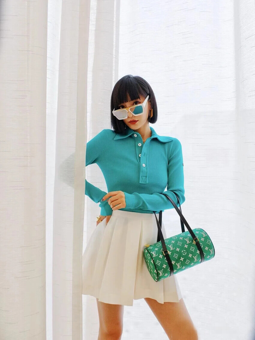 Louis Vuitton Monogram Jacquard Velvet Papillon Bag M46206 Green