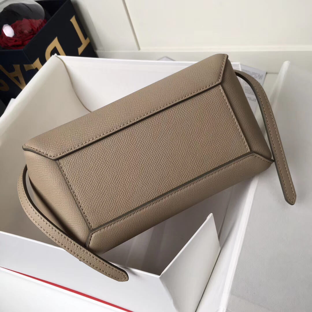 Celine Micro Belt Bag In Grained Calfskin 189153 Light Taupe