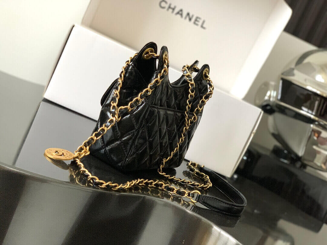 Chanel Small Hobo Bag in Shiny Crumpled Calfskin AS3710