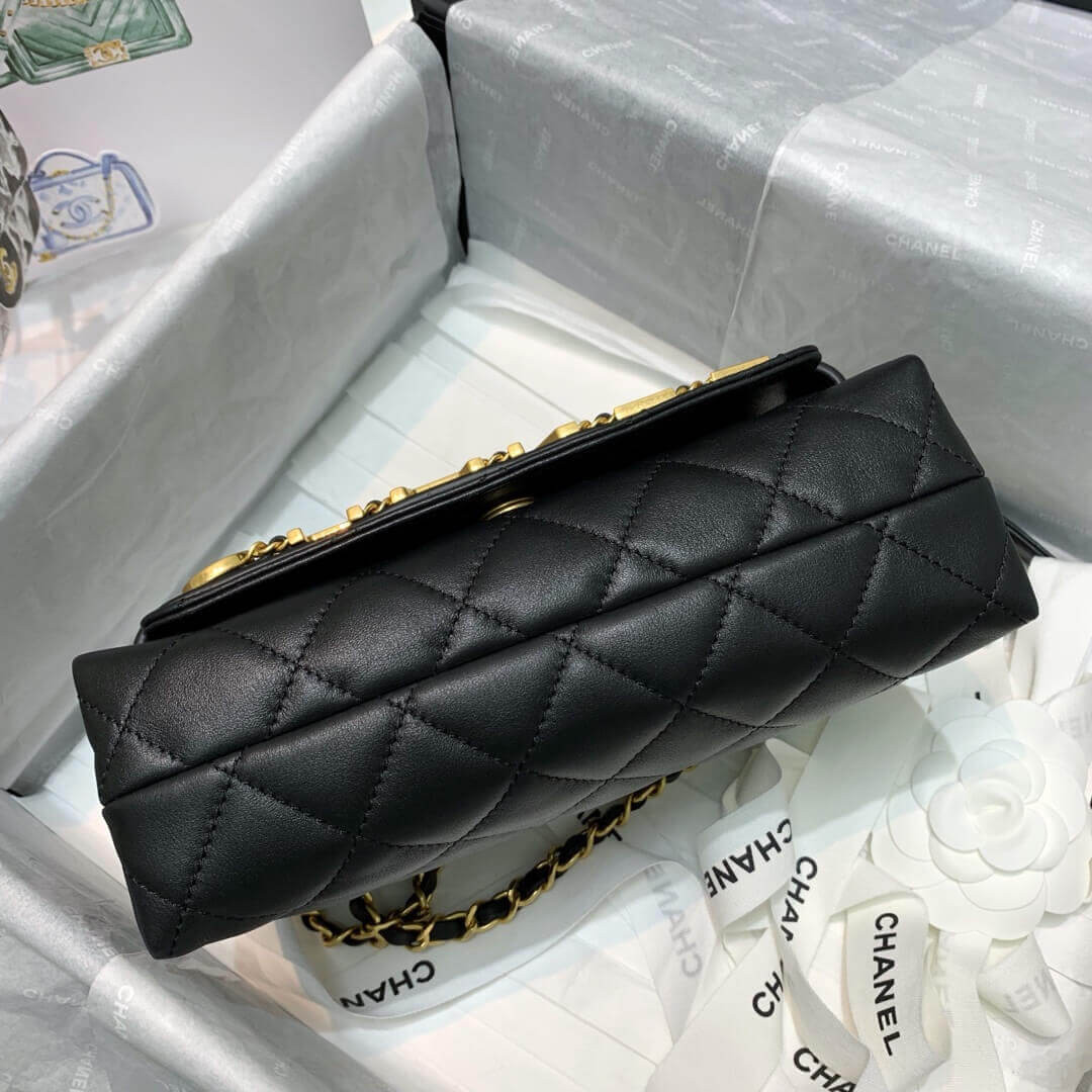 Chanel Front Logo Small Flap Bag AS1490