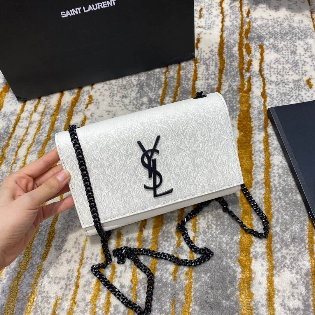 YSL Saint Laurent Classic Small Kate Chain Bag 20cm In Grain Leather 469390