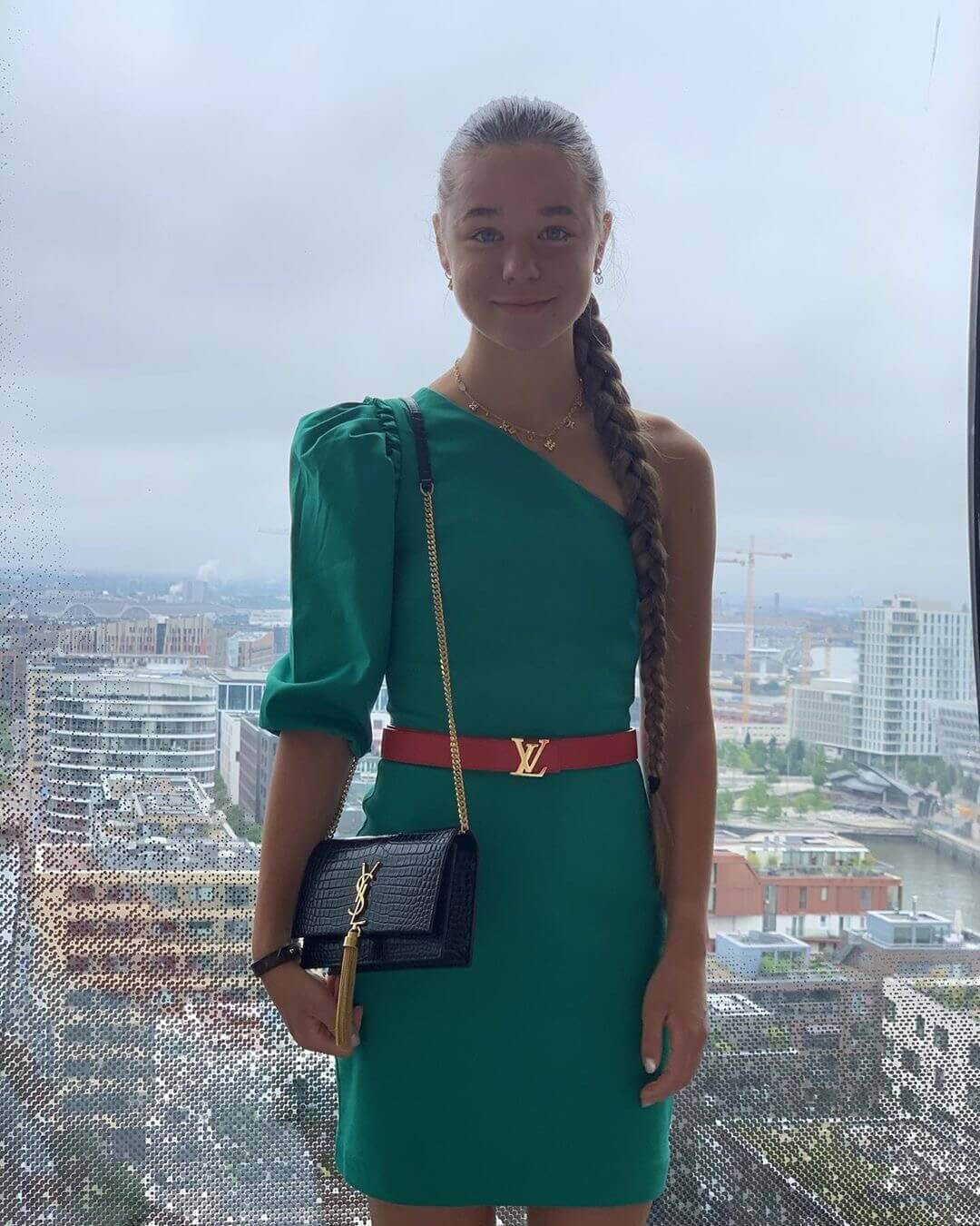 YSL Saint Laurent Kate Chain Wallet With Tassel In Crocodile Embossed Leather 452159