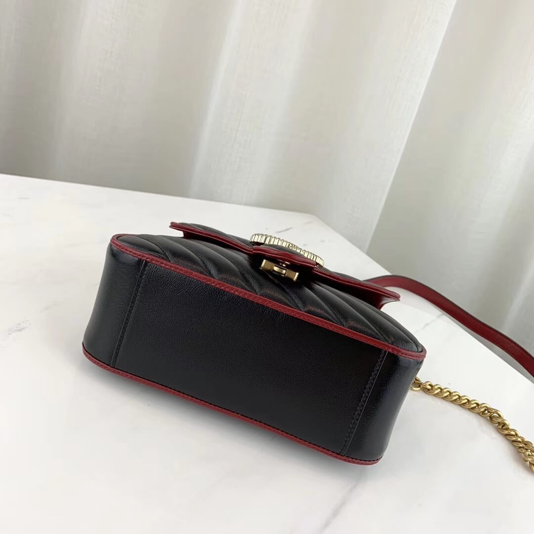 Gucci GG Marmont Mini Top Handle Bag 583571 Black