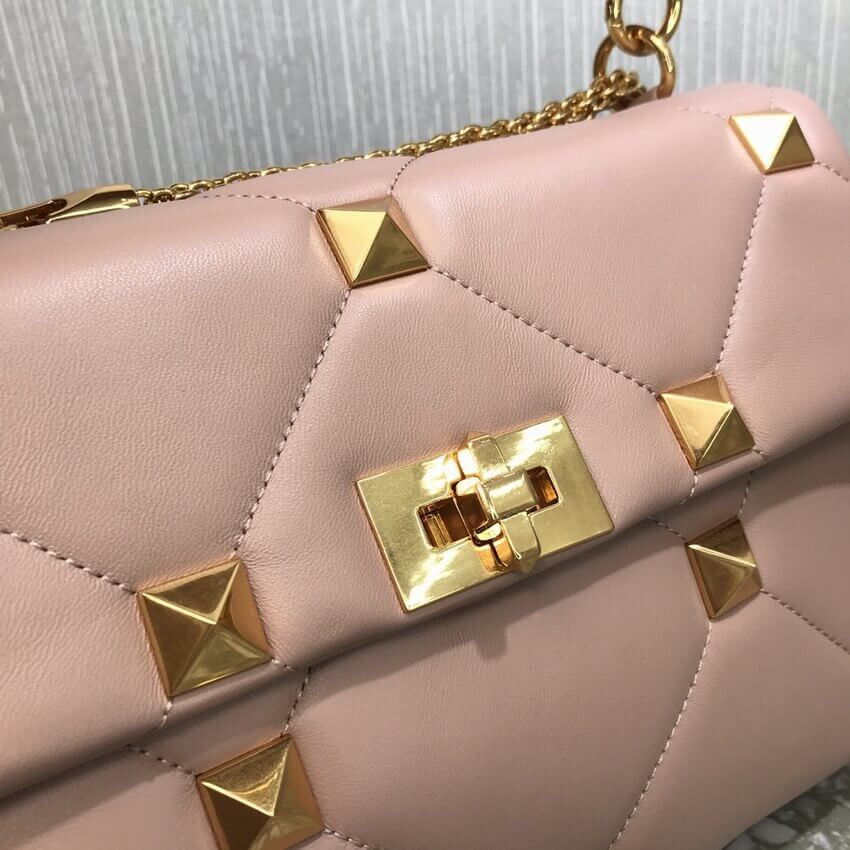 Valentino Large Roman Stud The Shoulder Bag In Nappa With Chain 1189L