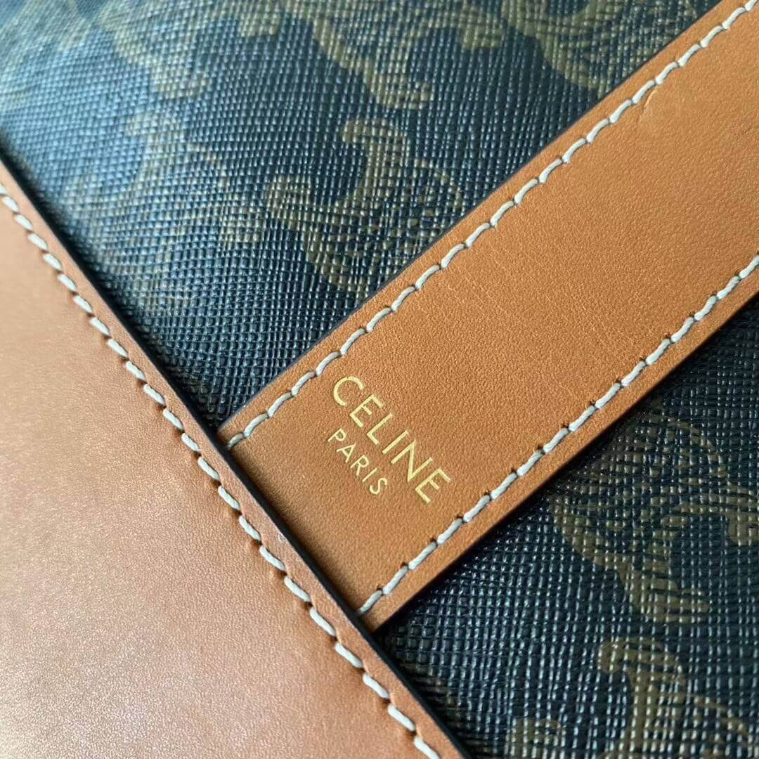 Celine Medium Bucket In Triomphe Canvas 191132