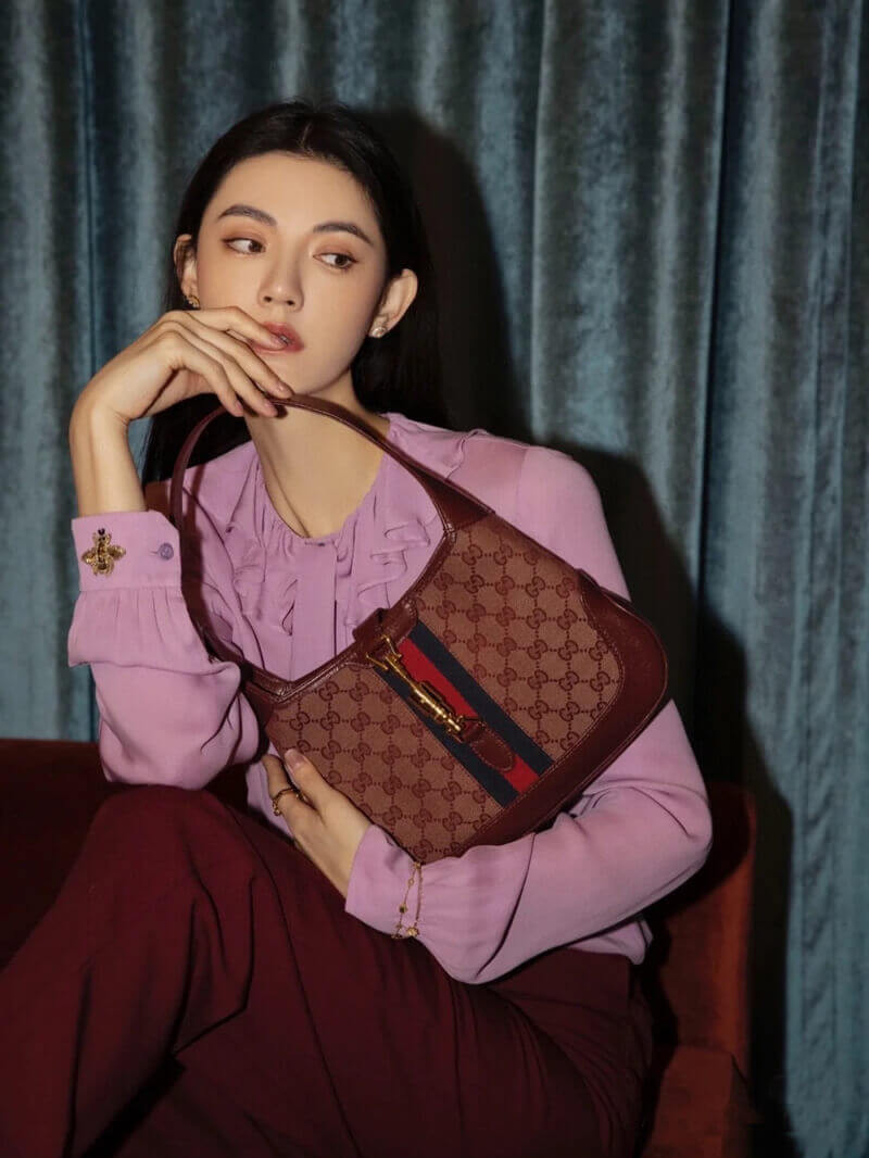 Gucci Jackie 1961 Small Shoulder Bag 636706 in Burgundy GG Canvas