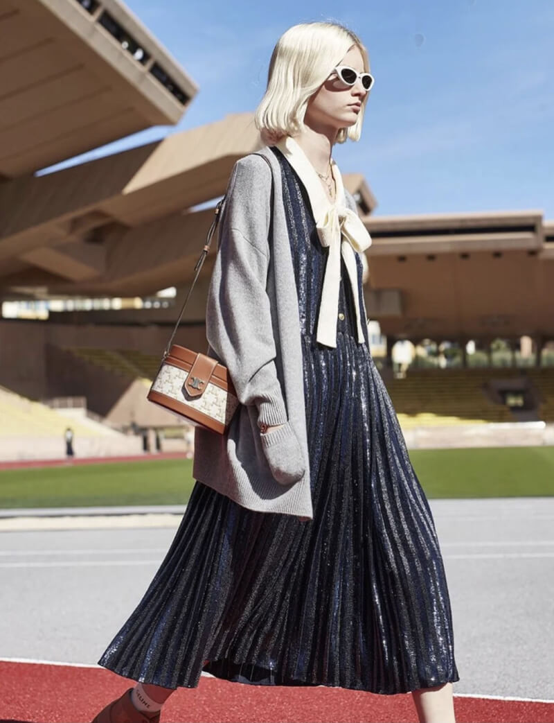 Celine Medium Tambour Bag In Triomphe Canvas 195192 White