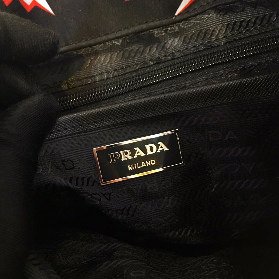 Prada Lightning Print Nylon Small Backpack 1BZ677