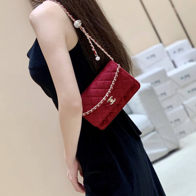 Chanel WOC With CC Details On Strap AP1450 in Velvet