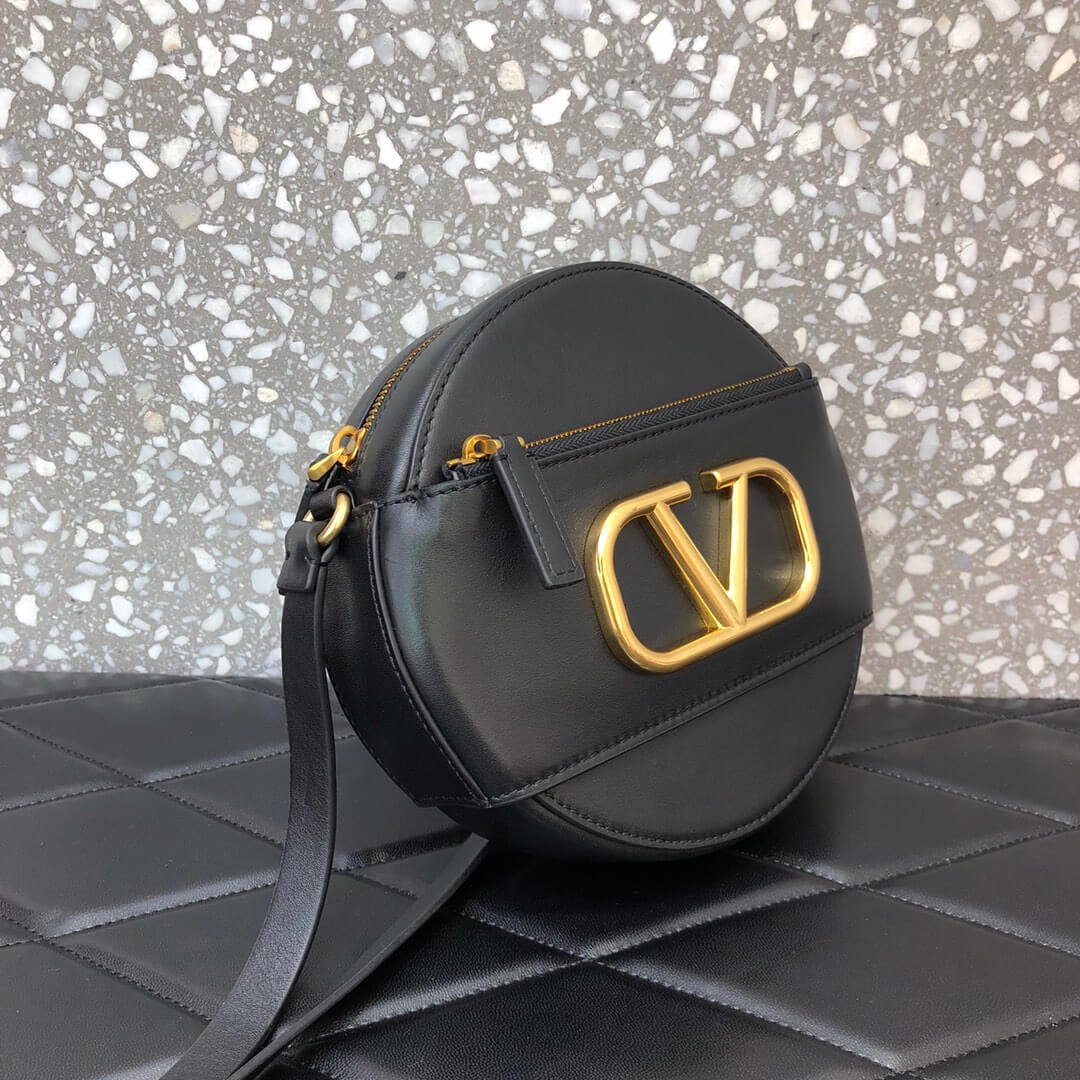 Valentino 'VLOGO' Leather Round Crossbody Bag A0088