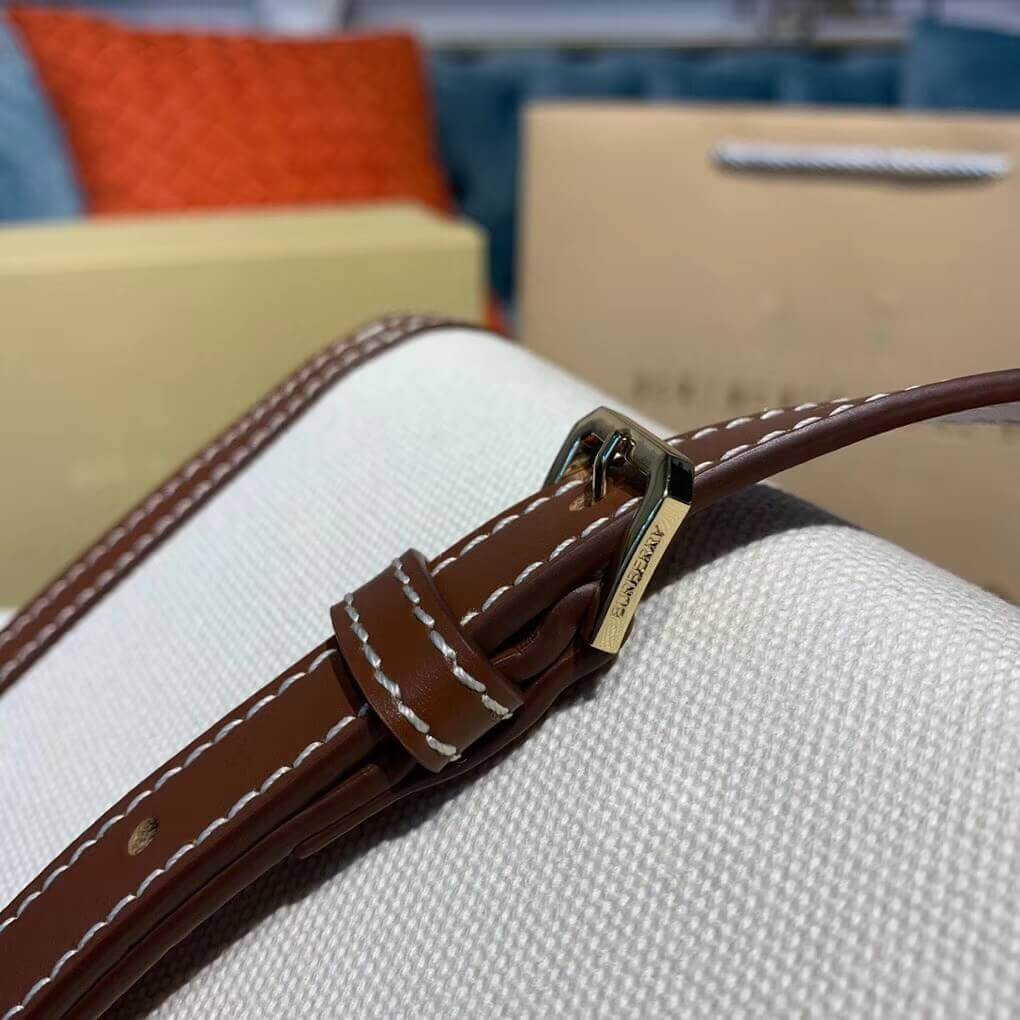 Burberry Mini Two-tone Canvas and Leather TB Bag 80171101