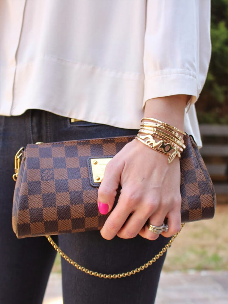 Louis Vuitton Damier Ebene Canvas Eva Clutch N55213