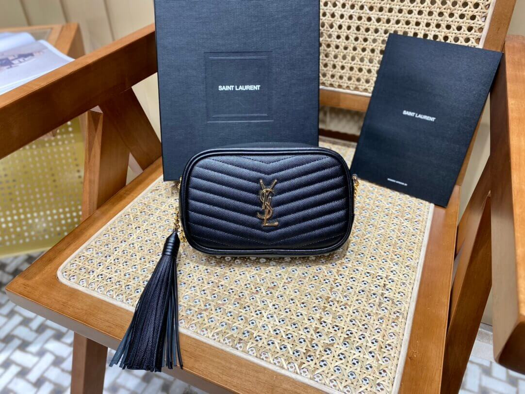 YSL Saint Laurent Lou Mini Camera Bag 585040 in Grain Leather Black