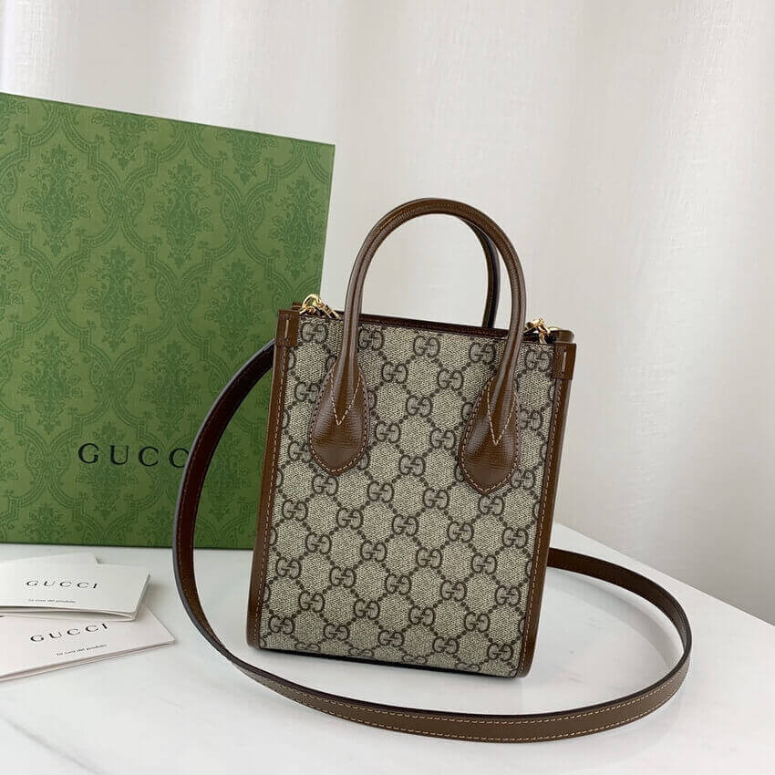 Gucci Mini Tote Bag with Interlocking G in GG Supreme 671623