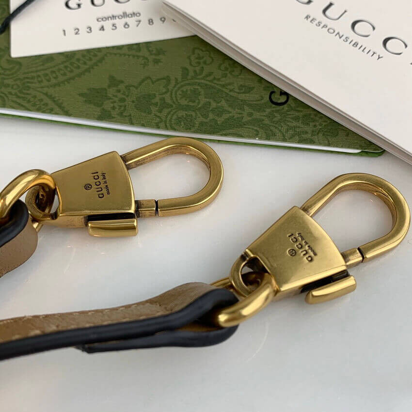 Gucci Small Top Handle Bag with Double G in Brown Leather 658450