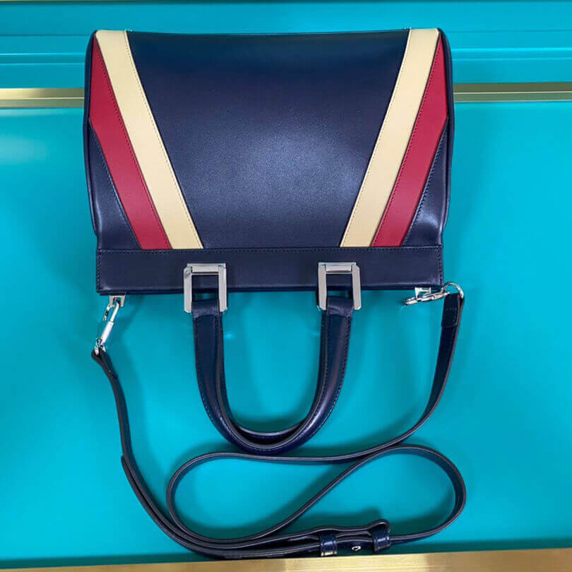 Gucci Zumi Smooth Leather  With Stripes Small Top Handle Bag 569712