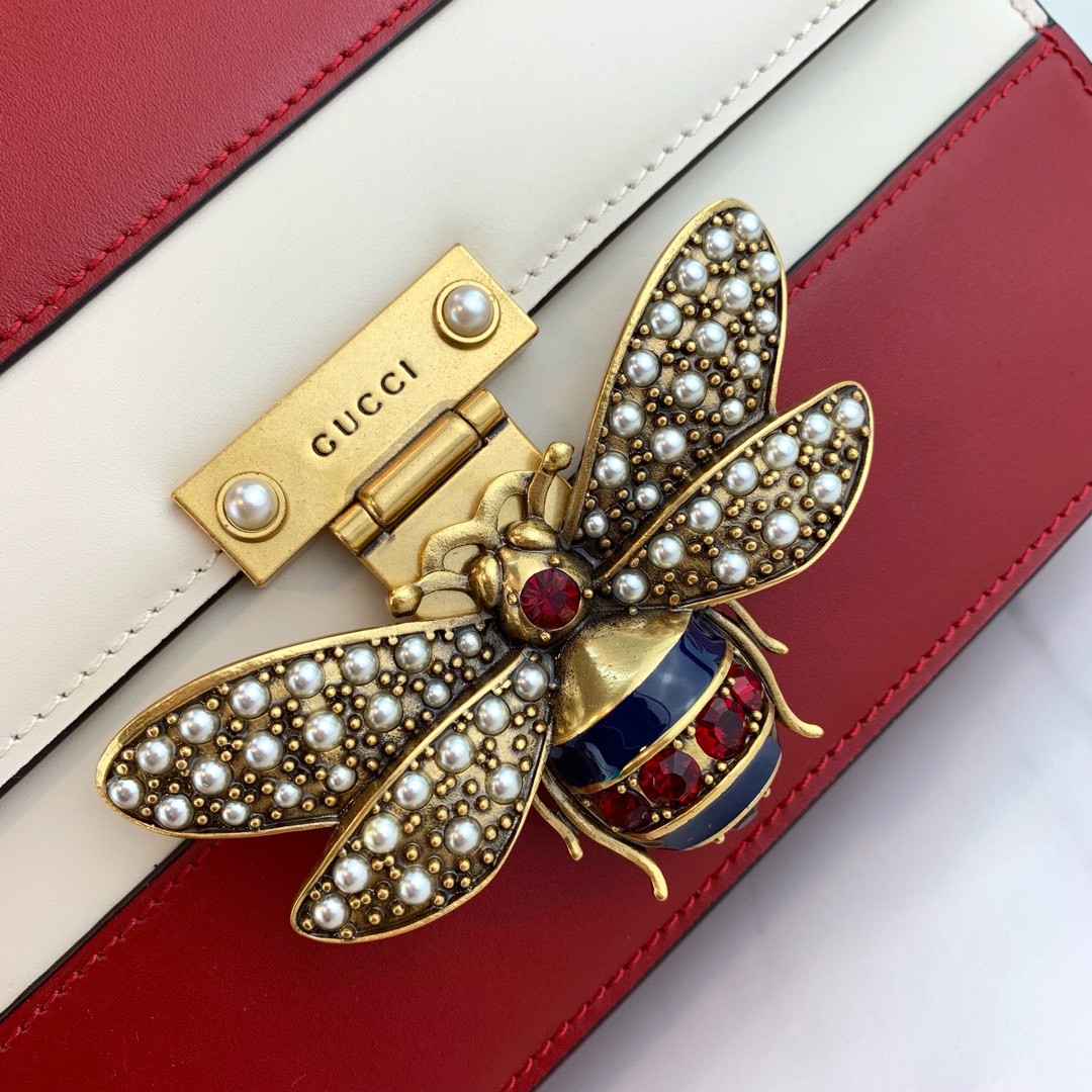Gucci Queen Margaret Shoulder Bag 476542 Red/White