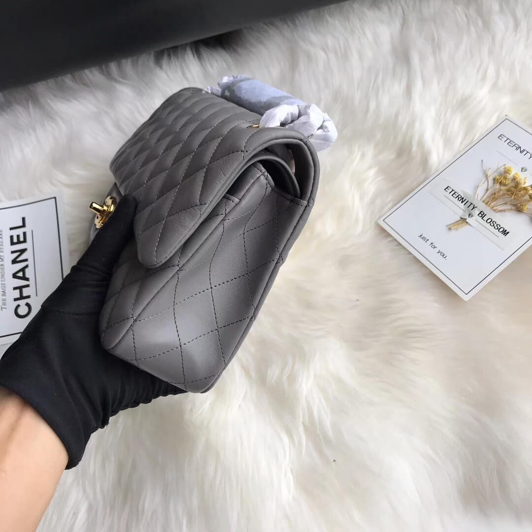 Chanel 1112 Grey Medium Size 2.55 Lambskin Leather Flap Bag