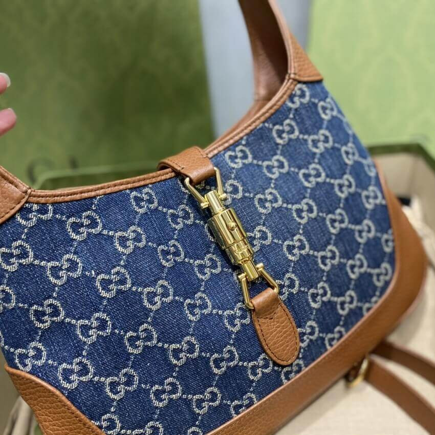 Gucci Denim Jackie 1961 Small Shoulder Bag 636706