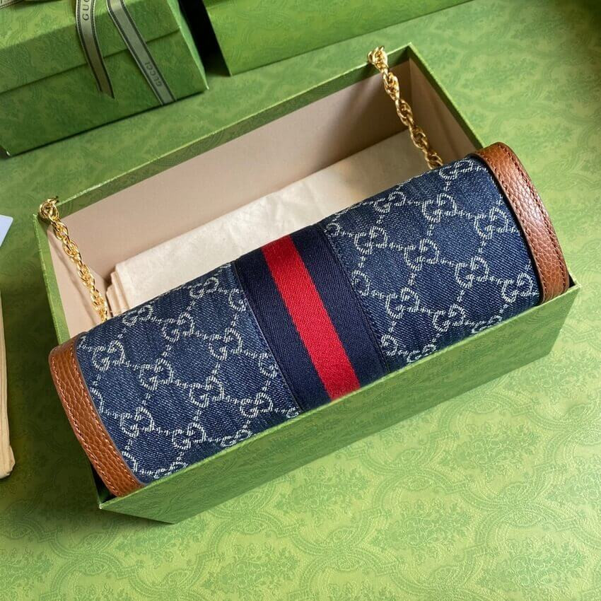 Gucci Ophidia GG Small Shoulder Bag 503877 in Blue Demin