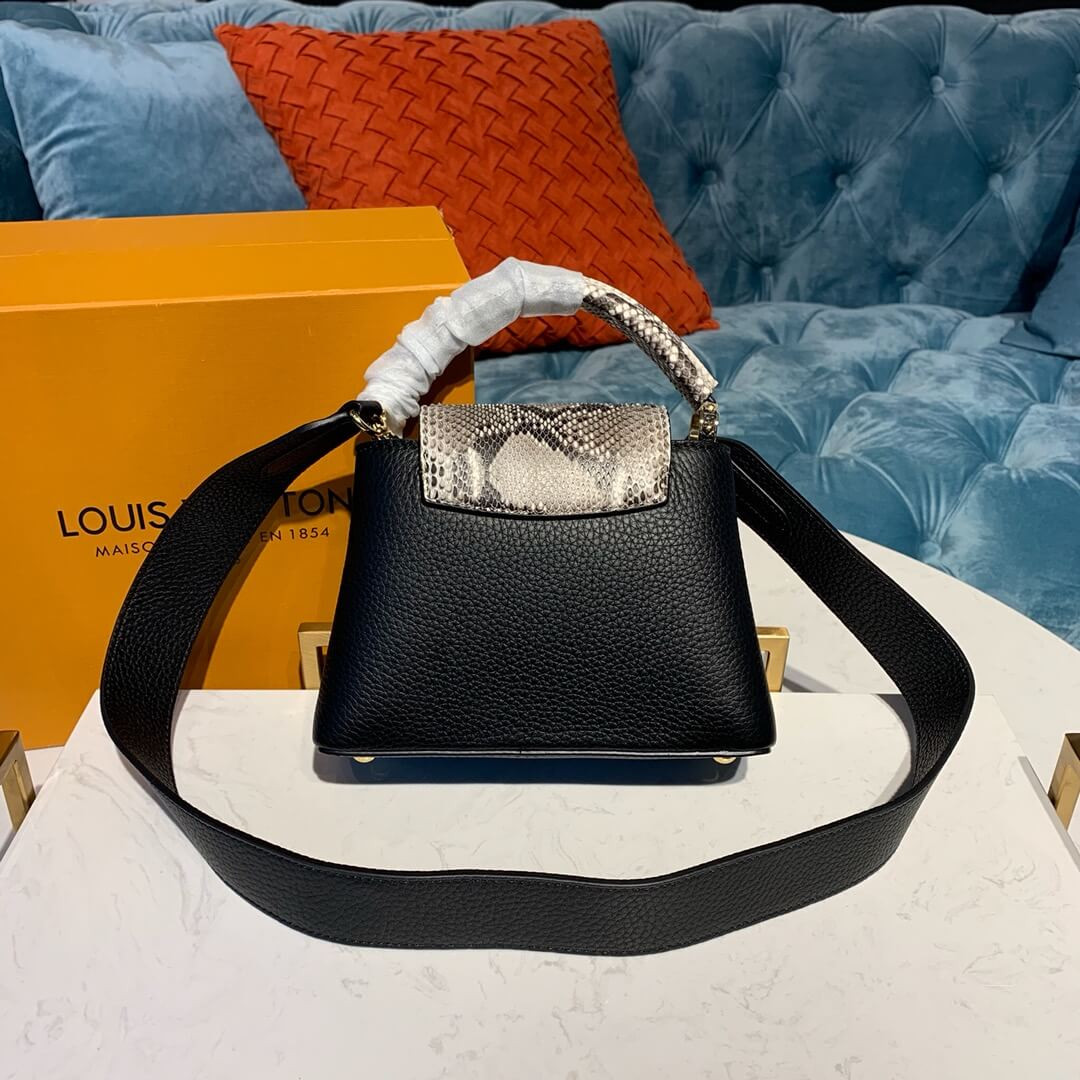 Louis Vuitton Taurillon And Python Leather Capucines Mini N97075