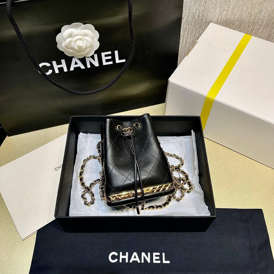 Chanel Small Bucket with Chain in Lambskin AP2750