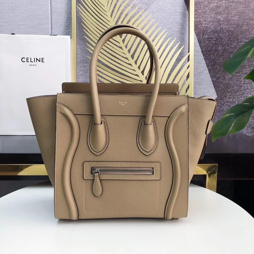 Celine Micro Luggage Handbag In Drummed Calfskin 189793