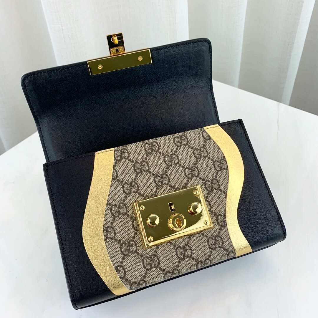 Gucci Padlock Small GG Shoulder Bag 432182 Black