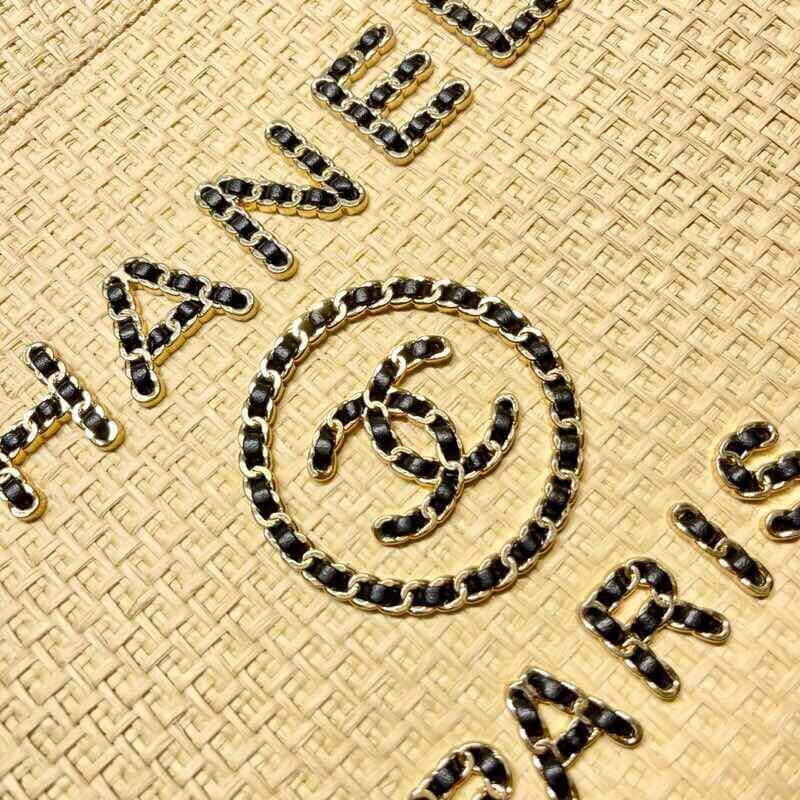 Chanel 21S Deauville Woven Chain Leather Large Shopping Bag A66941