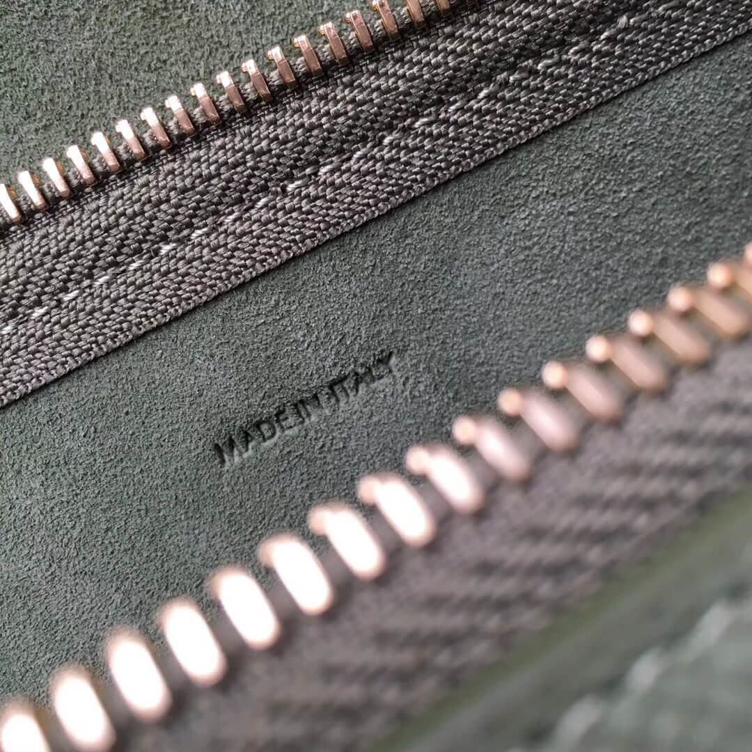 Celine Micro Belt Bag In Grained Calfskin 189153 Green