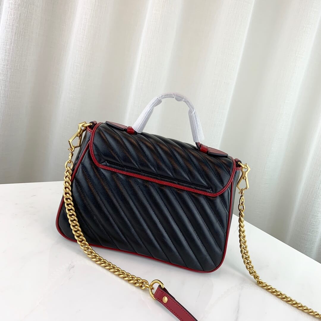 Gucci GG Marmont Small Top Handle Bag 498110 Black