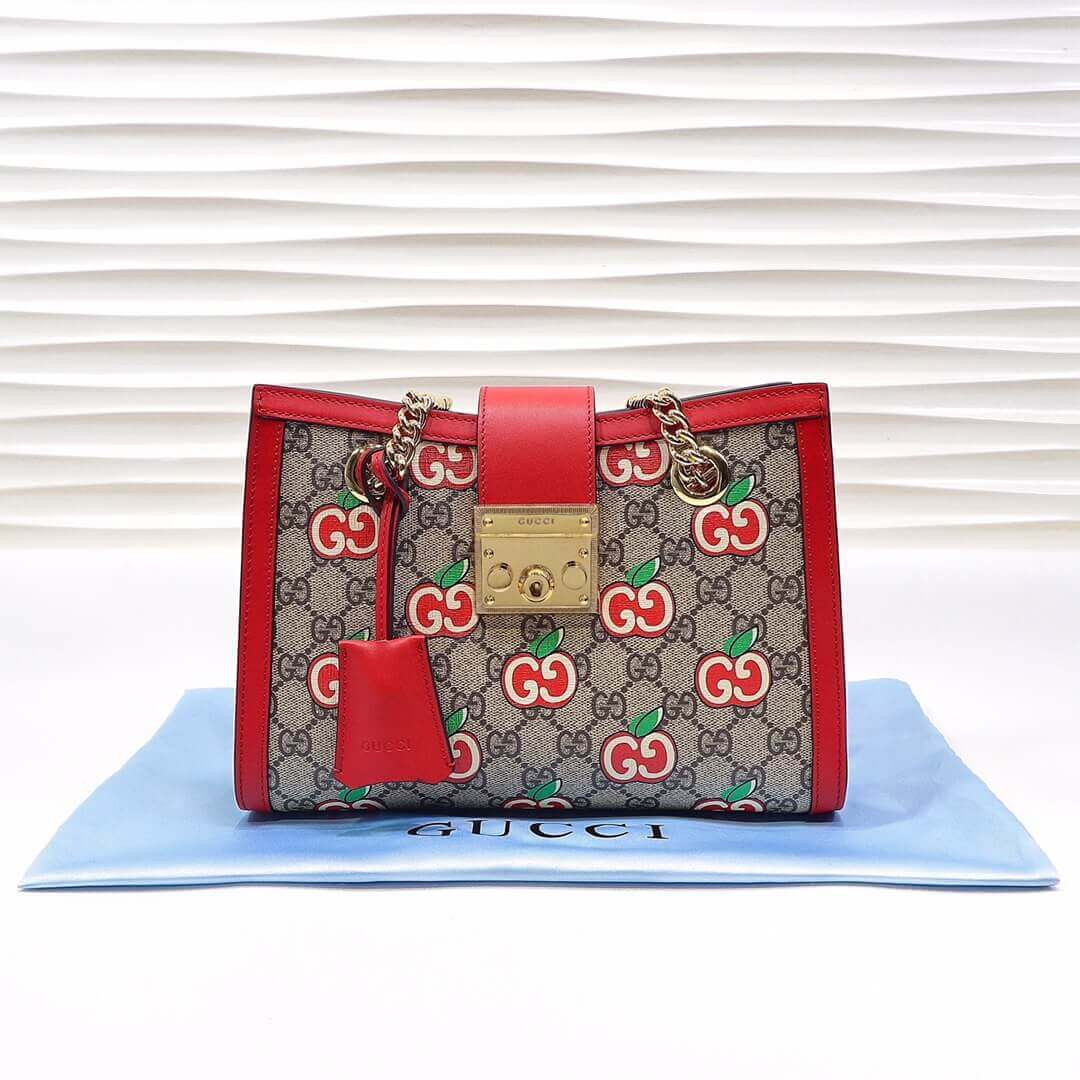 Gucci GG Apple Print Small Shoulder Bag 498156