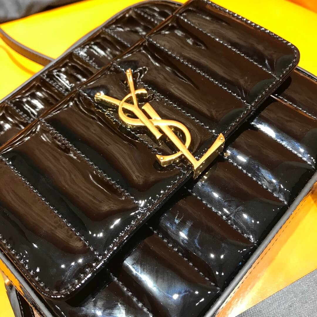 Saint Laurent Monogram Vicky Patent Leather Camera Bag 555052