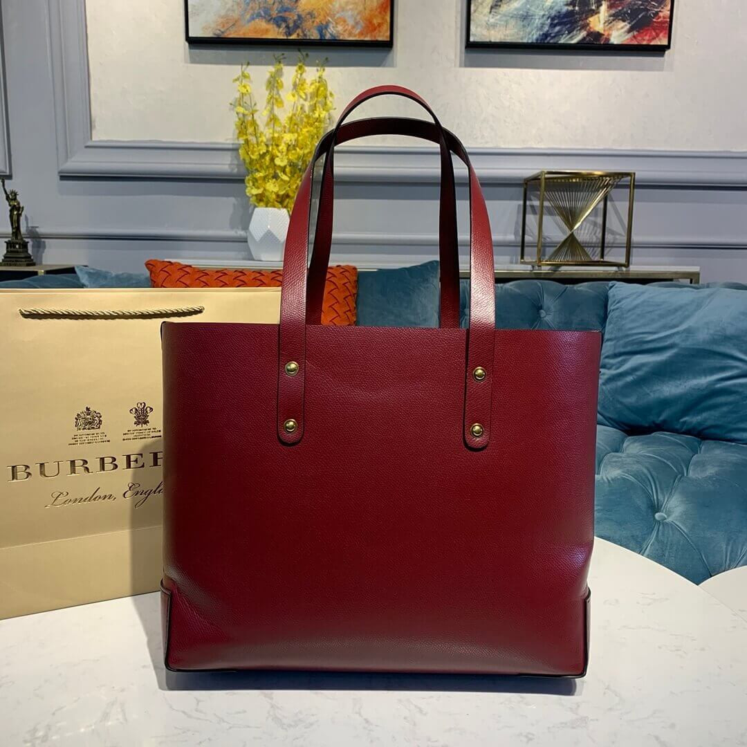Burberry Small Embossed Crest Leather Tote 40802081