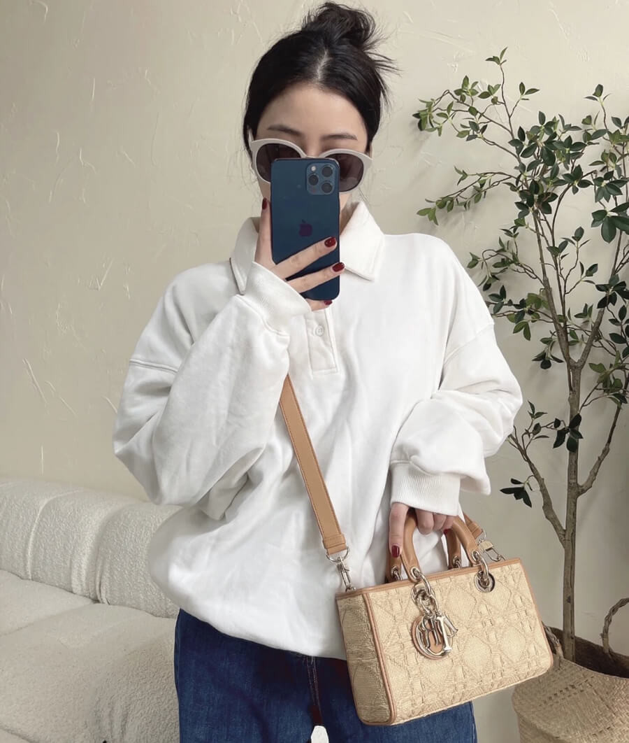 Christian Dior Lady D-Joy Bag Natural Cannage Raffia M05400