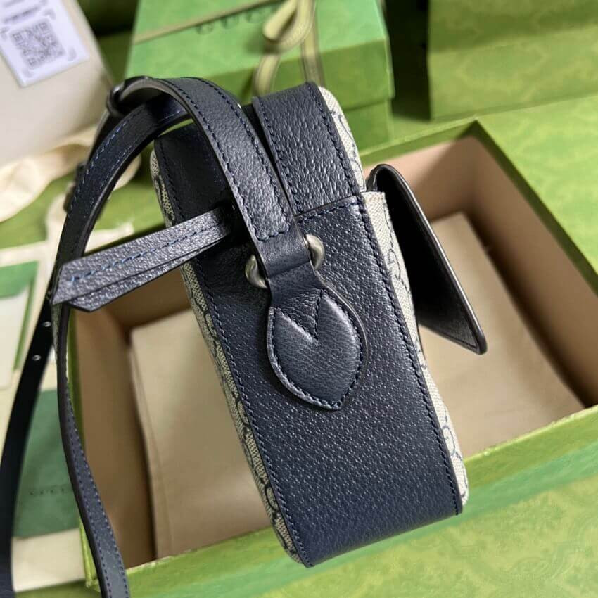 Gucci Horsebit 1955 Small Bag in Blue 645454