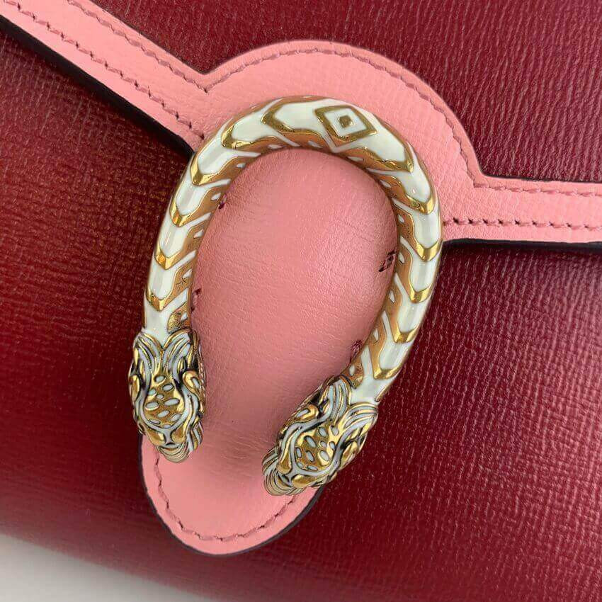 Gucci Dionysus Mini Chain Bag in Red and Pink Leather 401231