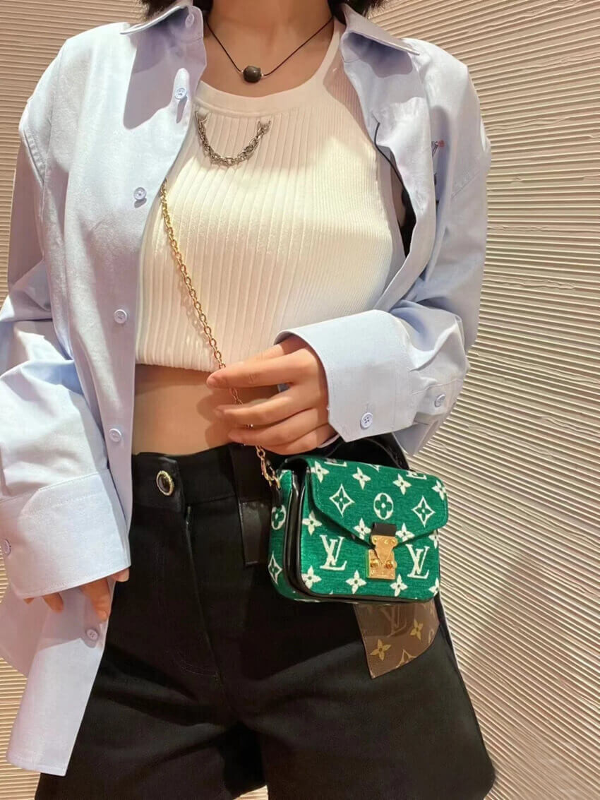 Louis Vuitton Monogram Jacquard Velvet Micro Metis M81494 Green