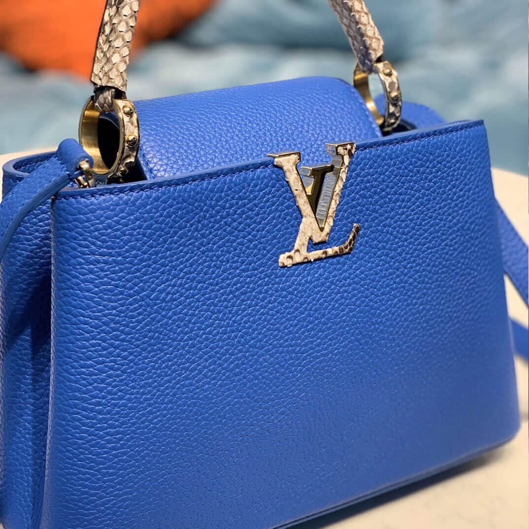 Louis Vuitton Taurillon and Python-skin Capucines BB N98387 N97980