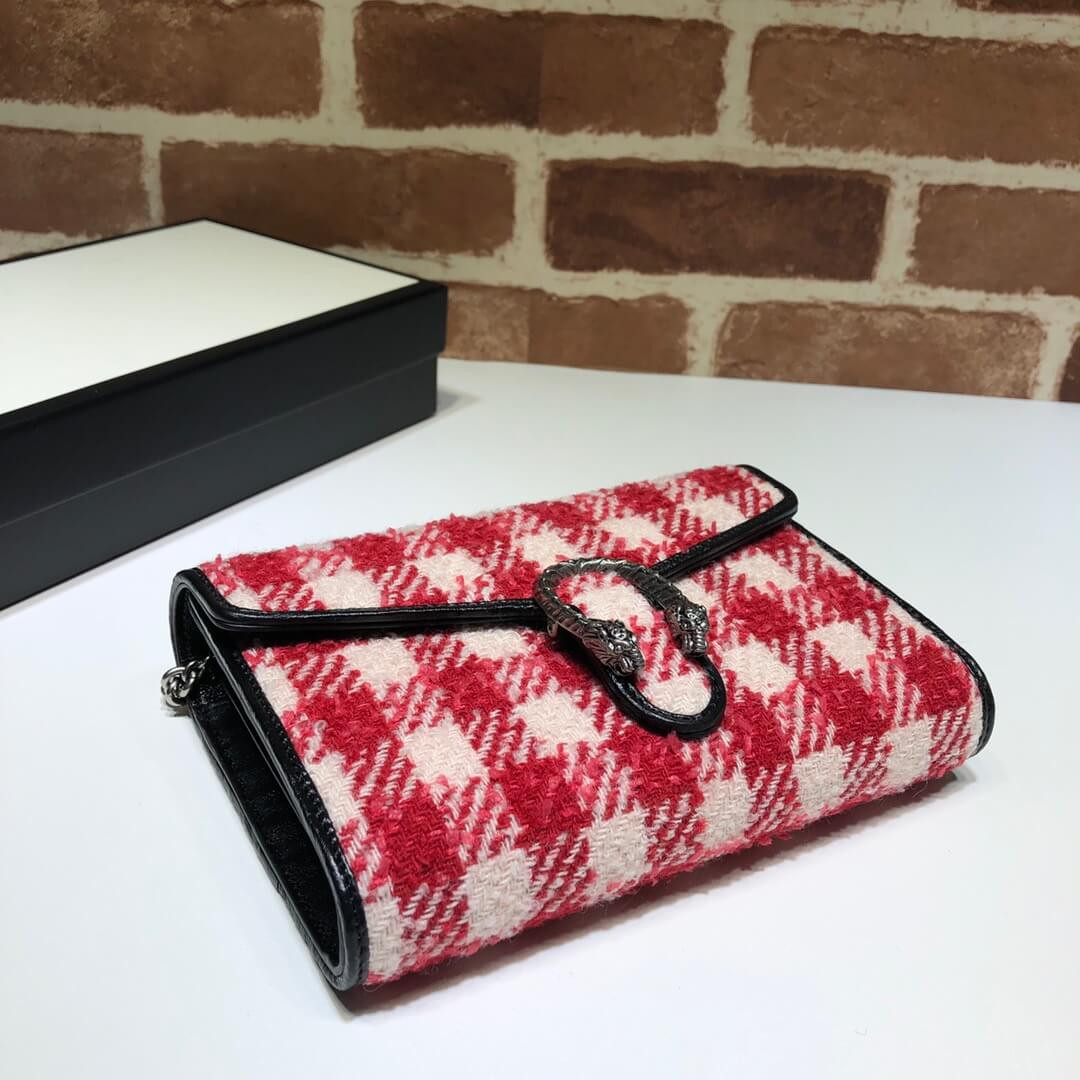 Gucci Dionysus Mini Check Tweed Chain Bag 401231