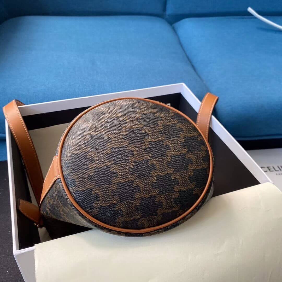 Celine Small Drawstring Bag In Triomphe Canvas 191142