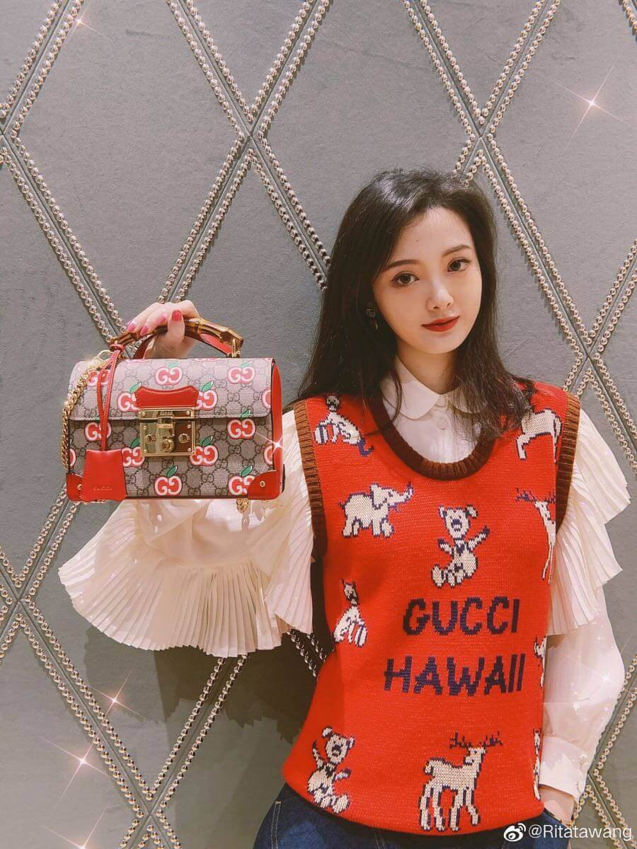 Gucci GG Apple Print Padlock Shoulder Bag 603221