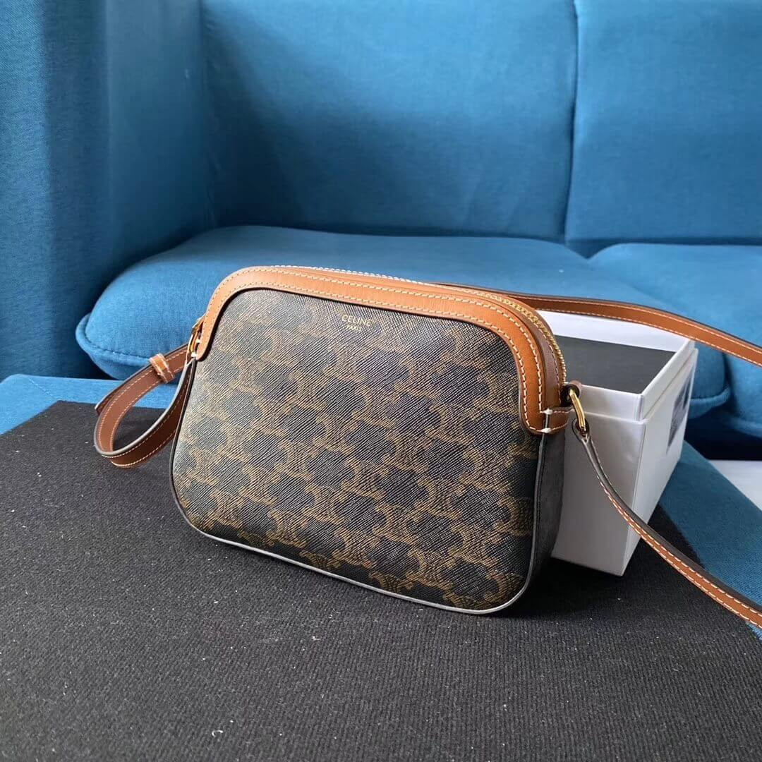 Celine Small Camera Bag In Triomphe Canvas 191522