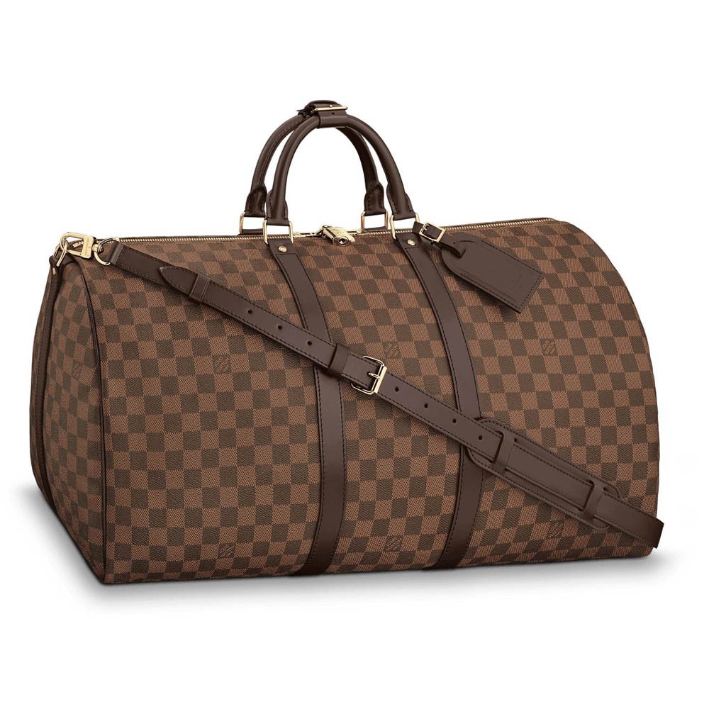 Louis Vuitton Damier Ebene Canvas Keepall Bandouliere 55  N41414