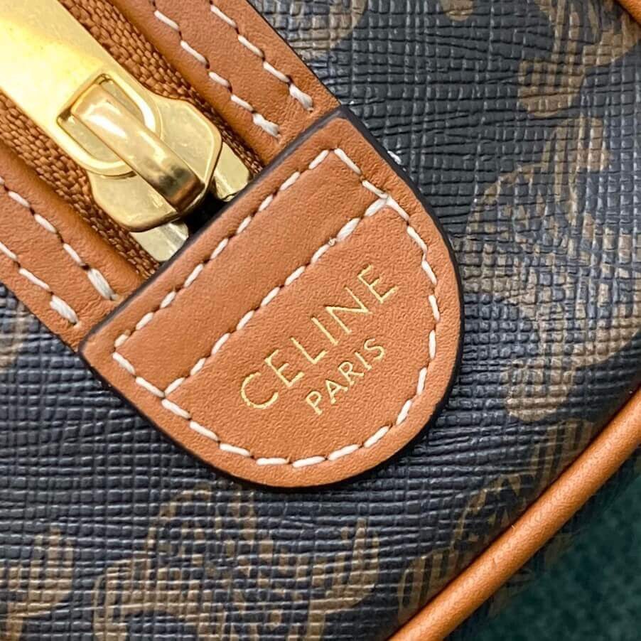 Celine Mini Boston Bag In Triomphe Canvas 195112