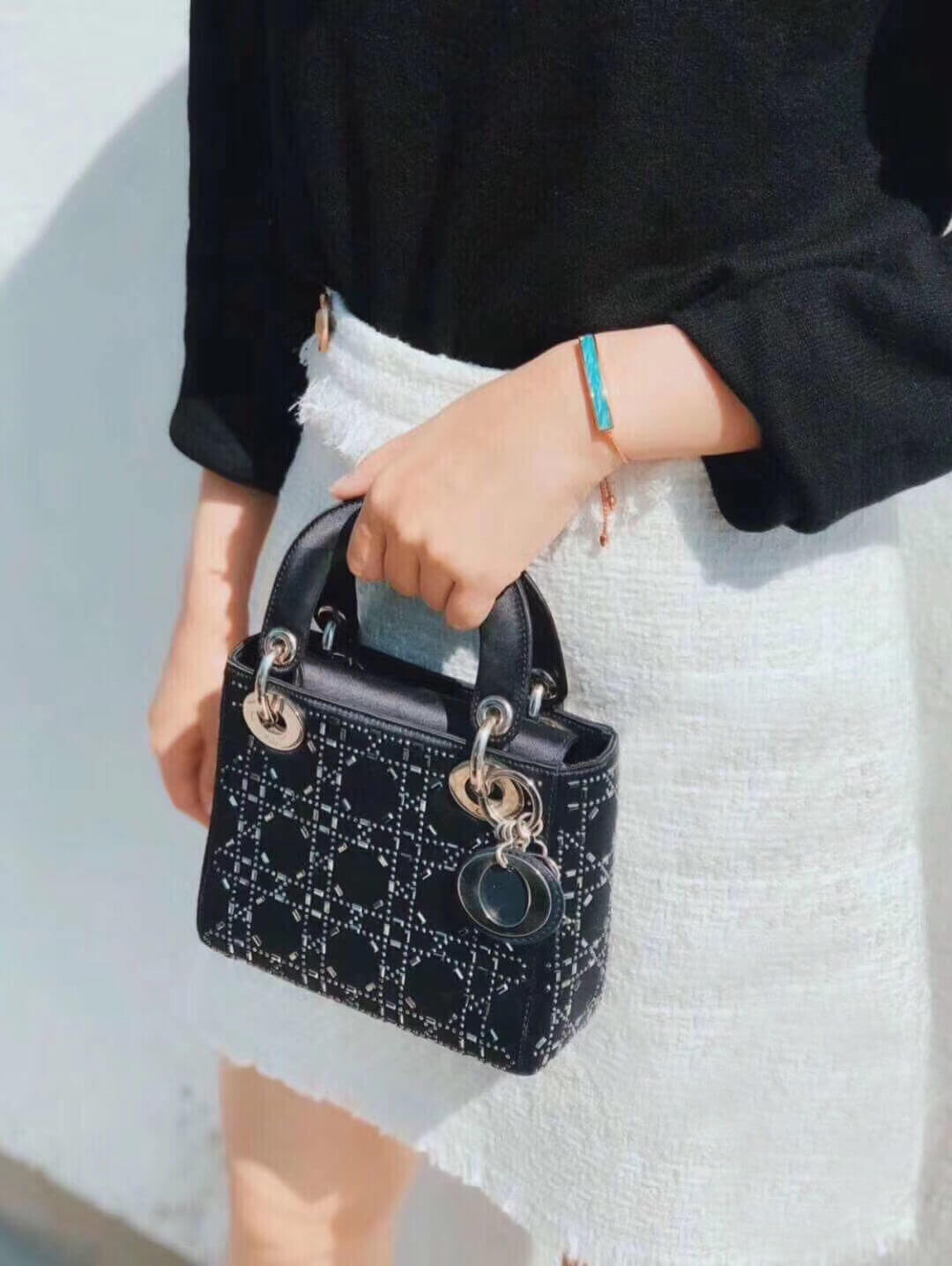 Christian Dior Rhinestones Mini Lady Dior Bag M0500