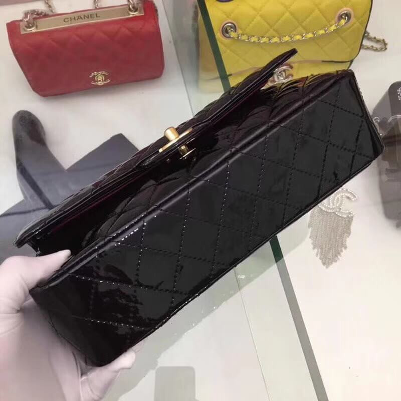 Chanel Pantent Leather Classic Flap Bag A01112