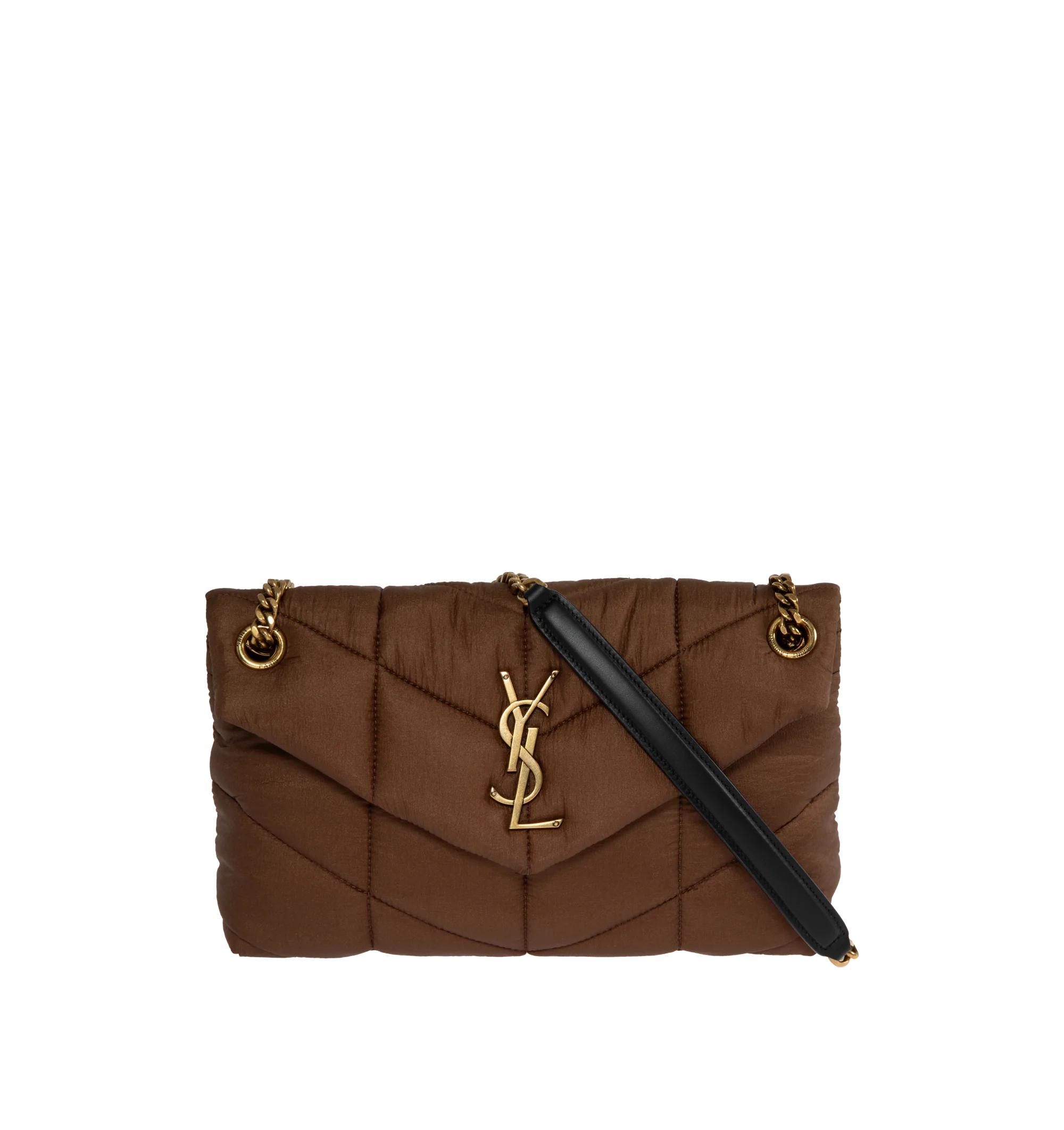 PUFFER SMALL NYLON AND LEATHER BAG