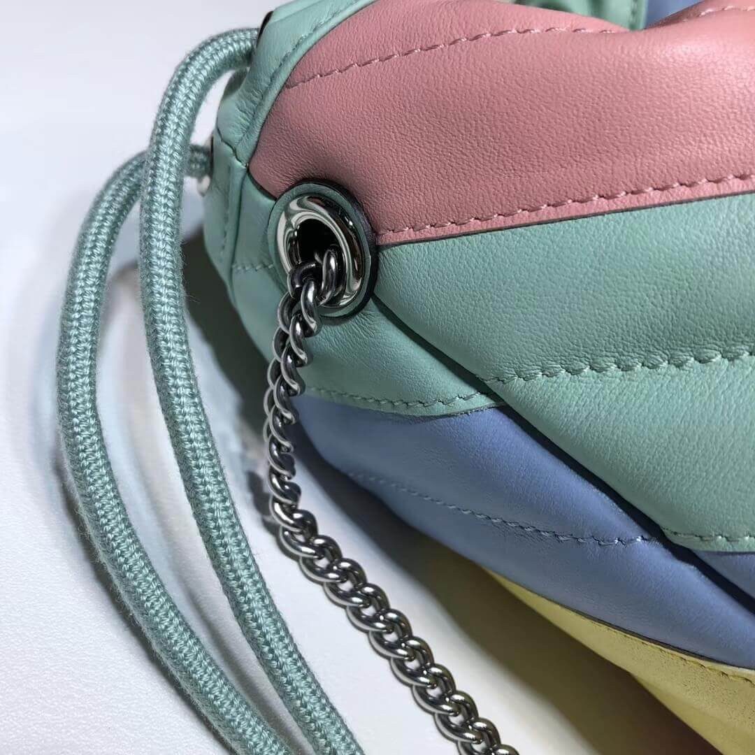 Gucci GG Marmont Mini Bucket Bag In Pastel And Rainbow 575163